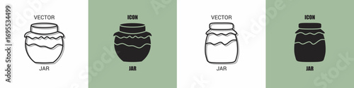 Jar icon line. Jar vector illustration.