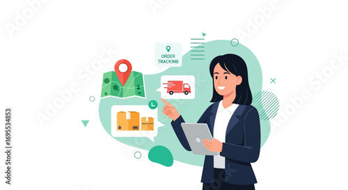 Efficient Order Tracking: A Businesswoman's Digital Interface for Logistics Management