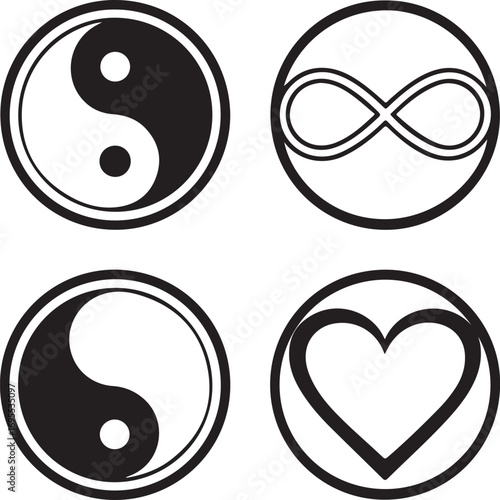 Symbolic Concept Icons of Balance Love Infinity