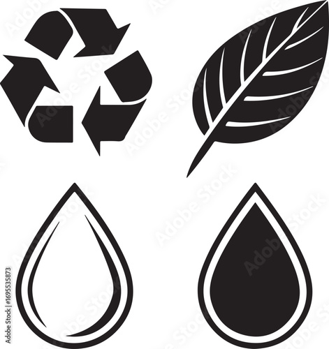Black ecology icons for sustainable living