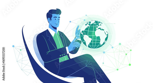 Global Data Interaction Depiction: Exploring Worldwide Networks and Technological Advancement
