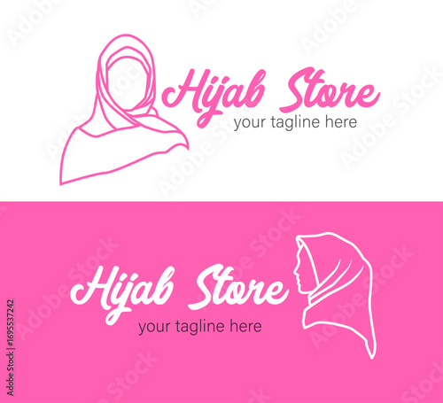 Women hijab beauty vector logo template . hijab store logo