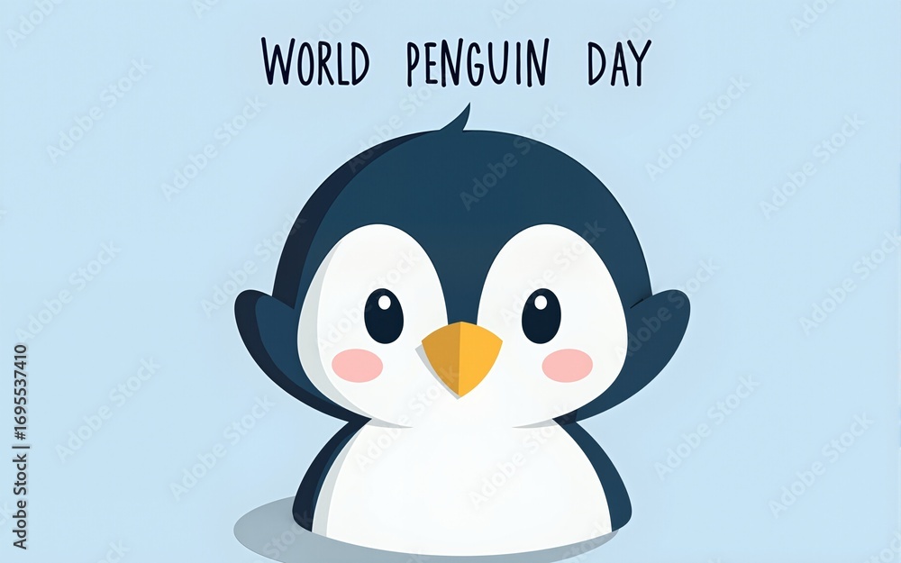 Naklejka premium World Penguin Day Post Design. High quality