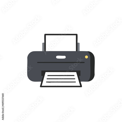 Simple illustration of a printer with paper.