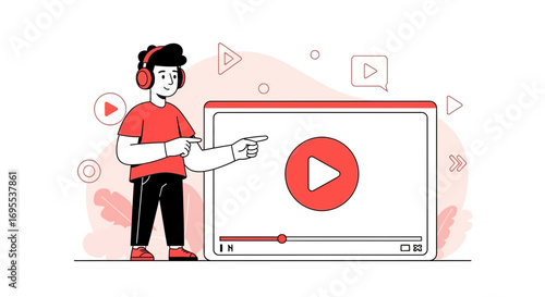 Illustrative Presentation Depicting Digital Streaming, Broadcasting, And Online Content
