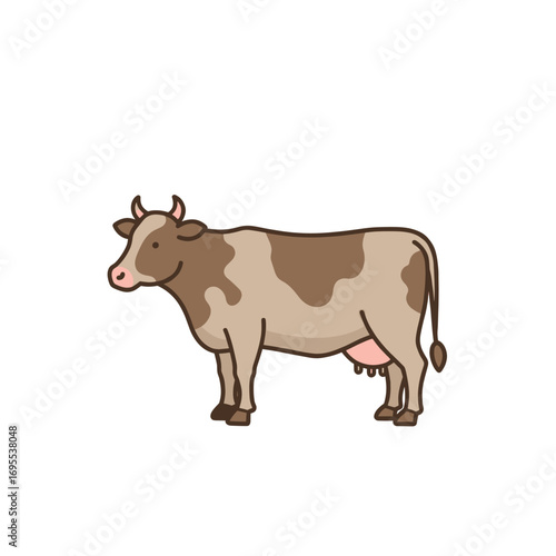 cow on white background