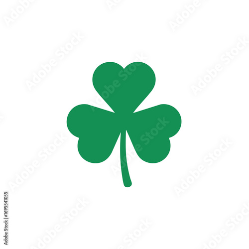 Green shamrock, a symbol of Ireland, on a white background.