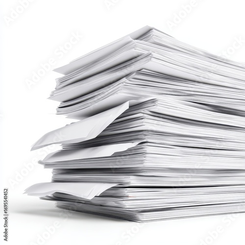 Stack of Clean White Paper Sheets on a Simple Background