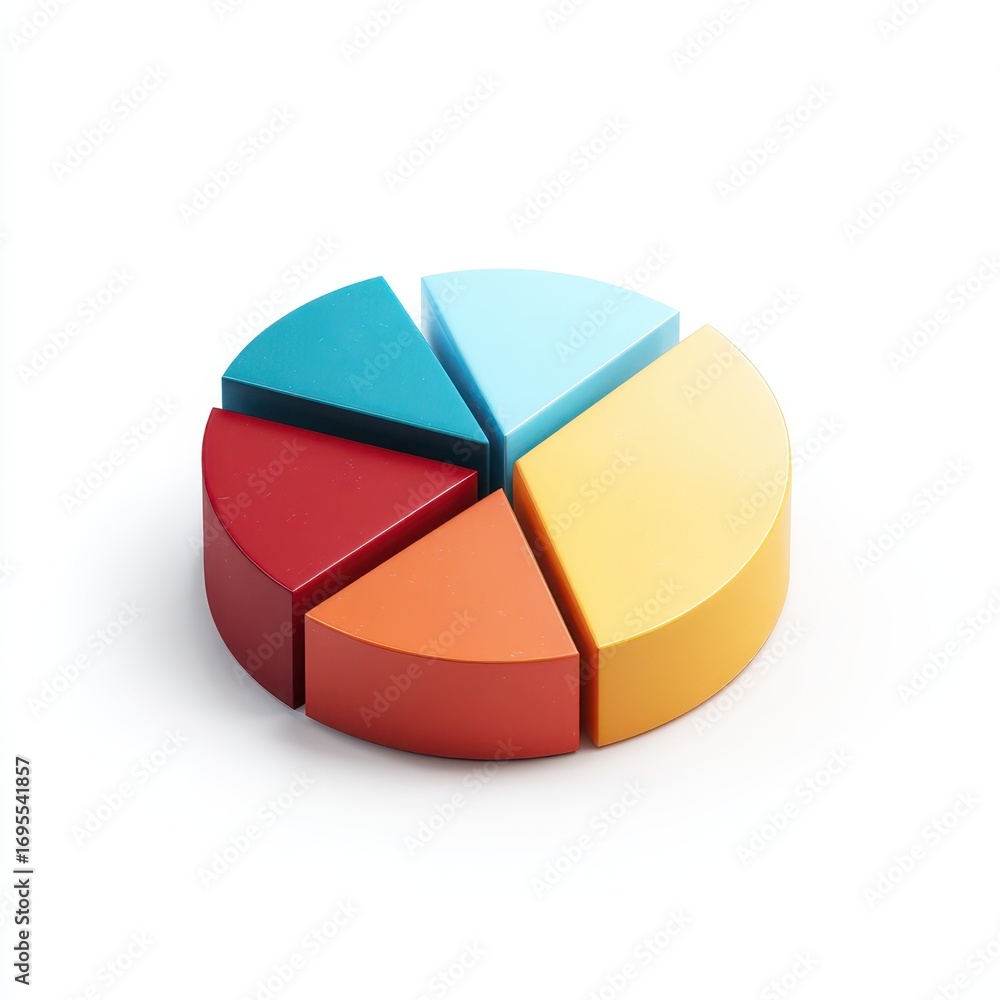 Fototapeta premium Colorful Pie Chart Segments for Data Visualization and Analysis