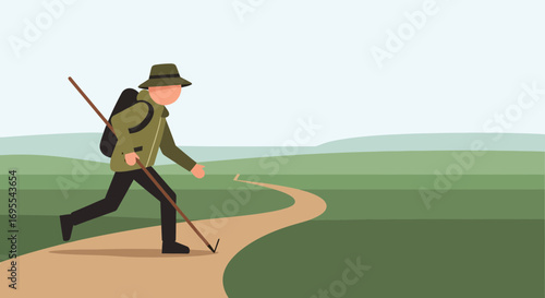 A Solitary Traveler Explores the Scenic Trail on Walkabout Searching for Happiness