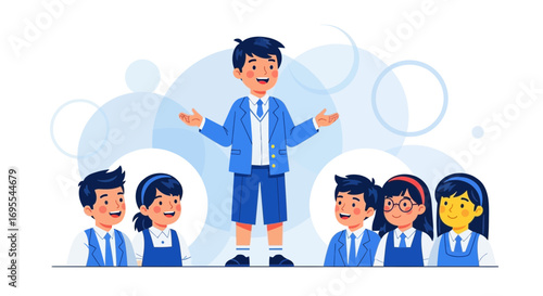 A Teacher Inspiring Students In A Classroom, Sharing Knowledge With Enthusiasm And Joy