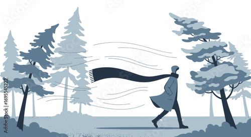 A Winter Walk: Capturing The Essence Of Cold Weather And Windy Conditions In Nature