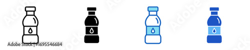 Water Bottle  Icon Set Multiple Style Collection