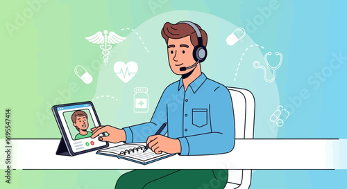 Telemedicine Consultation With Medical Professional Advising Patient With Remote Healthcare