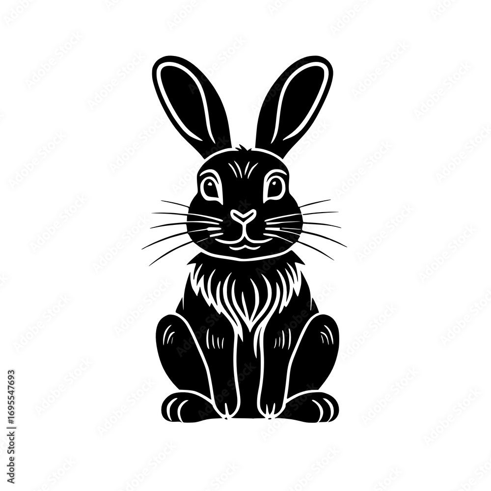 Fototapeta premium hand drawn illustration of cute cartoon rabbit isolated on white background