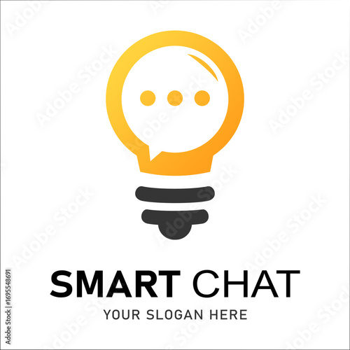 vector message bubble bulb logo