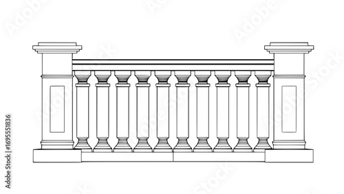 Classical Balustrade in Vector 2D