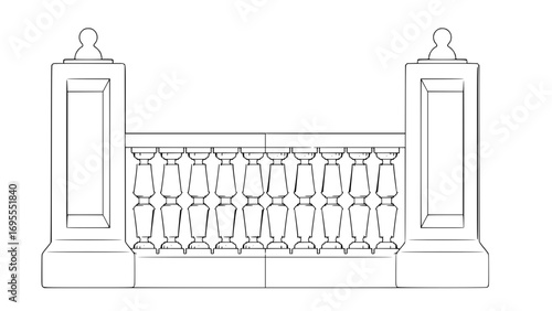 Classical Balustrade in Vector 2D