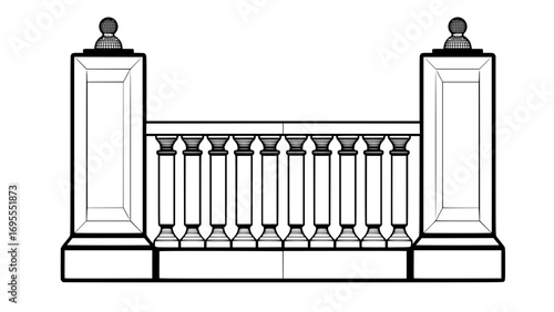 Classical Balustrade in Vector 2D