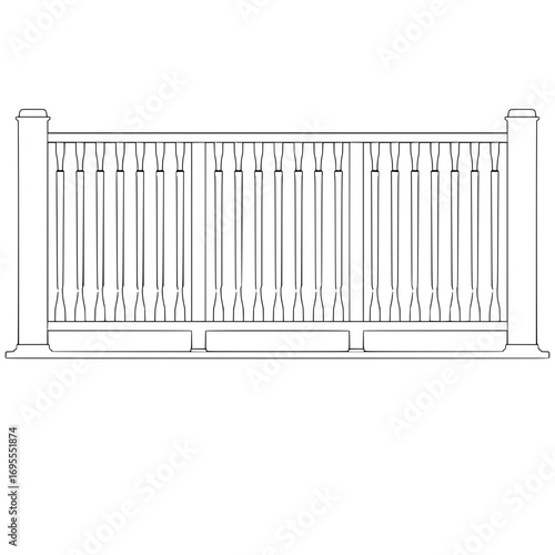 Classical Balustrade in Vector 2D