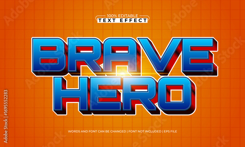 brave hero editable text effect for super