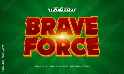 brave force editable text effect for super