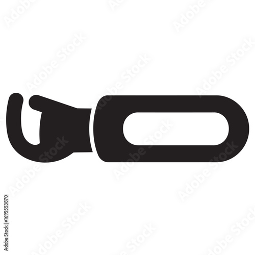 black and white silhouette of a can opener vector on a white background