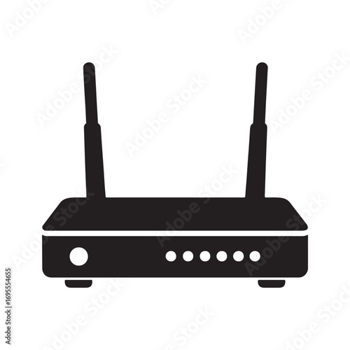 wireless router icon silhouette vector illustration isolated on white background