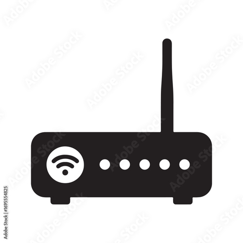 wireless router icon silhouette vector illustration isolated on white background