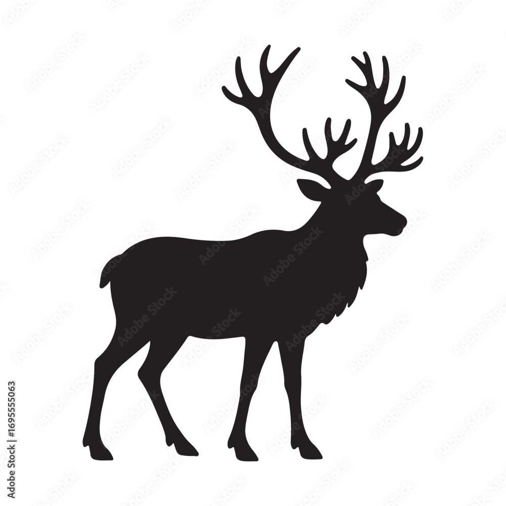 Obraz premium deer silhouette vector illustration on white background