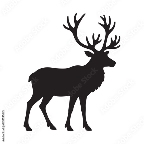 deer silhouette vector illustration on white background