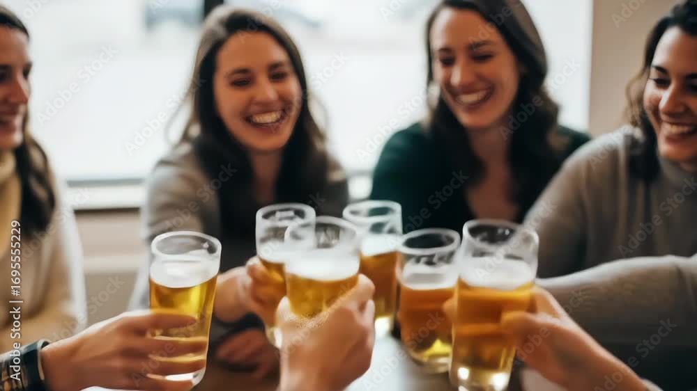 A joyful gathering of friends enjoying drinks and laughter. A joyful gathering of friends enjoying drinks and laughter.