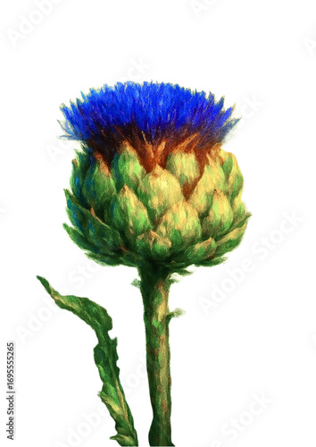 artistic artichoke on a white background