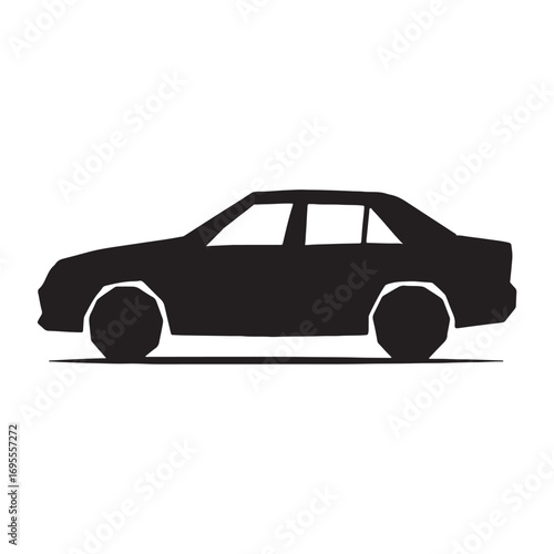 3d black car isolated on white background