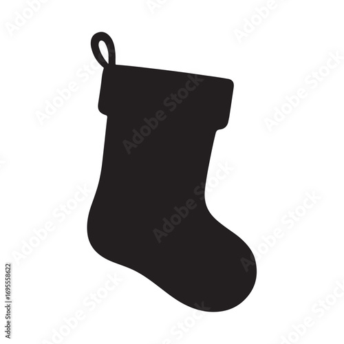christmas sock vector illustration isolated on white background