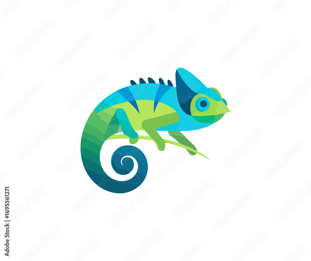 Fototapeta premium Colorful chameleon illustration