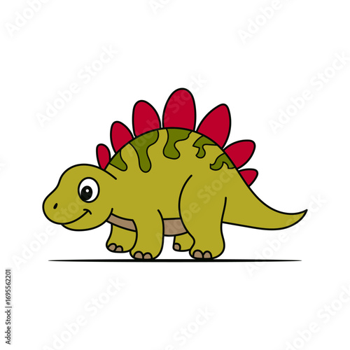 Coloring book Stegosaurus cute vector design templates simple and modern concept, isolated on white background