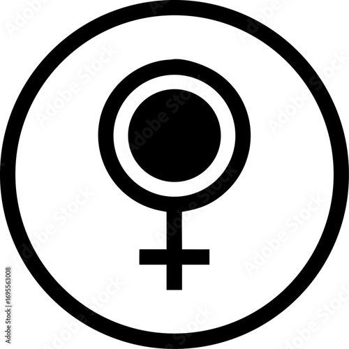 Simple flat icon representing the female gender symbol in a clean modern design