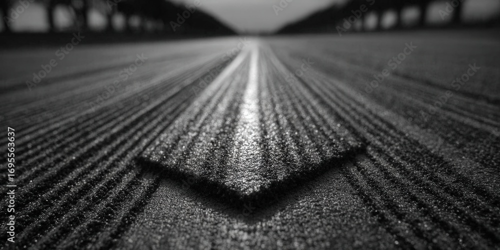 Obraz premium A striking monochrome shot showcases a textured road with compelling lines and a strong visual pull.