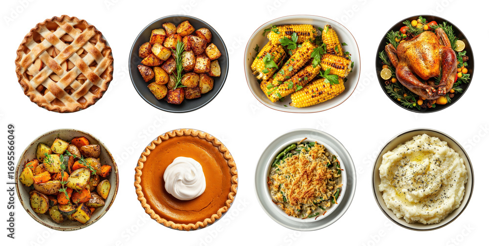 © Rawpixel.com - PNG Delicious Thanksgiving feast assortment, element set on transparent background © Rawpixel.com - PNG Delicious Thanksgiving feast assortment, element set on transparent background