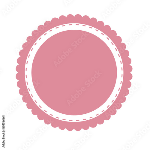 Pink circle logo frame Border ilustration 
