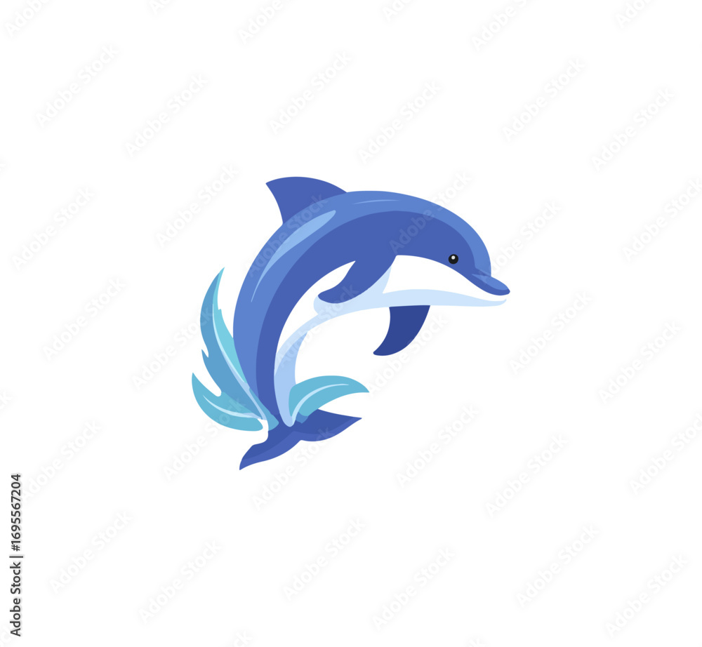 Fototapeta premium Jumping dolphin illustration