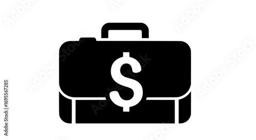 Financial success concept illustration featuring a sleek briefcase adorned with a prominent dollar sign, symbolizing investment, wealth, and professional achievement in the corporate world