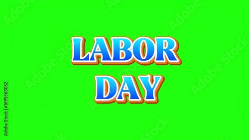 Labor day green screen video footage with film reel border