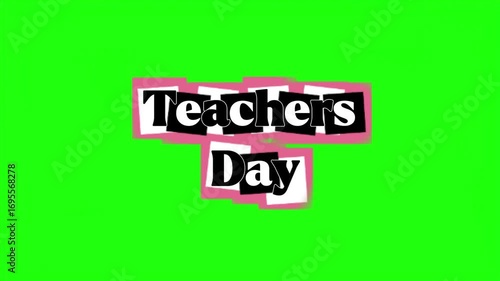 Teachers day video with green screen effect and film strip border