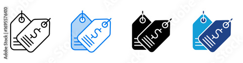 Price icon set multiple style collection