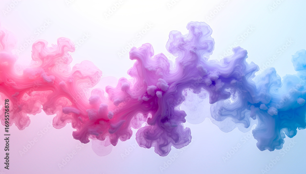 Obraz premium Vibrant swirl of pink and blue ink suspended in water, abstract creative art