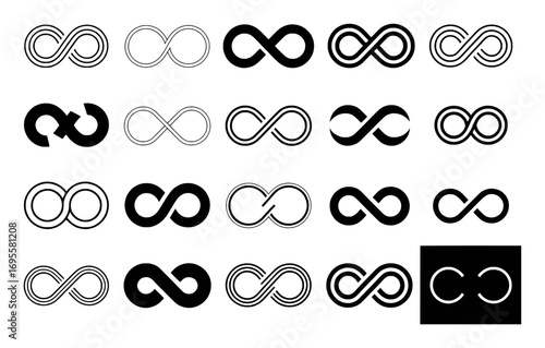 Collection of Infinity Symbols in Various Styles and Designs