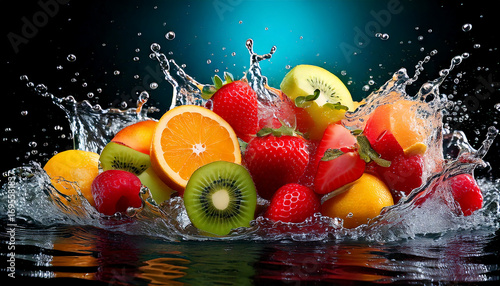 fruits on a plain background