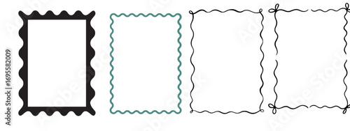 Hand Drawn Ink Vintage Frames – Coastal Stamp Border Vector for Invitations and Cards